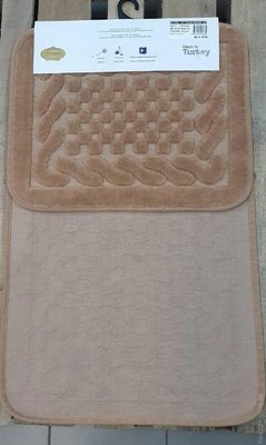 Набір килимків Zeron Cotton Mat модель V3 50x60 см + 60x100 см, шоколадний 118732 фото