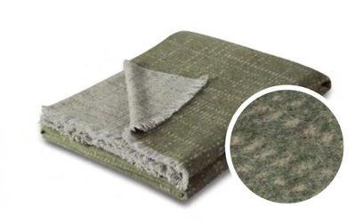 Плед Biederlack вовна + бавовна Plaid Nore oliv 130х170 см 218938 фото