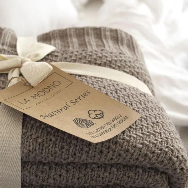 Плед - Покрывало La Modno Wool Cotton Balance Mink 150х200 см 218984 фото
