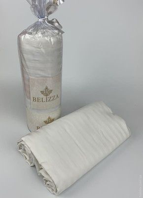 Простирадло сатин - страйп 240х260 см. Belizza молочна 76091 фото