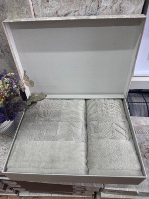 Набор махровых полотенец из 2-х штук Sikel жаккардовые 50x90+70x140 см, модель 4 208237 фото