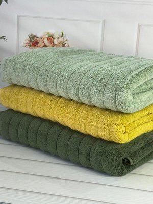 Набор махровых полотенец Sweet Dreams Royal-Yesil из 3-х штук 70х140 см 203975 фото