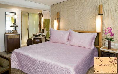 Покрывало из полиэстера GoldenTex BL7750-4 розовое 230x250 см 14366 фото