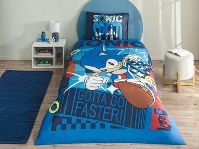 Постельное белье TAC Ranforce Disney Sonic classic детское с простыней на резинке 202190 фото
