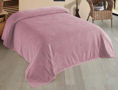 Простирадло махрова Uniko crown home 220x240 см Серця рожева 207624 фото