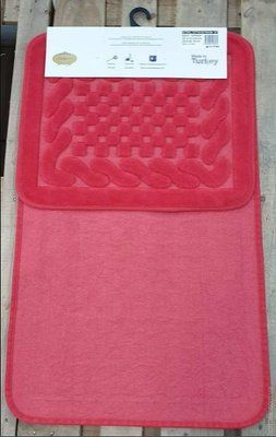 Набор ковриков Zeron Cotton Mat модель V3 50x60 см, 60x100 см, красный 118731 фото