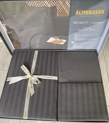 Постільна білизна Altinbasak Infinity Shadows поплін у смужку євро 208000 фото