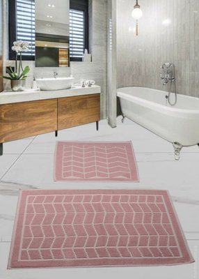 Набір килимків для ванної кімнати Diva Wave Pink 60x100+50x60 см 106750 фото