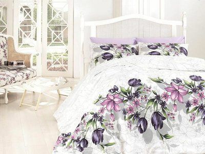 Постільна білизна First Choice de luxe ранфорс Riella lila євро 46003 фото