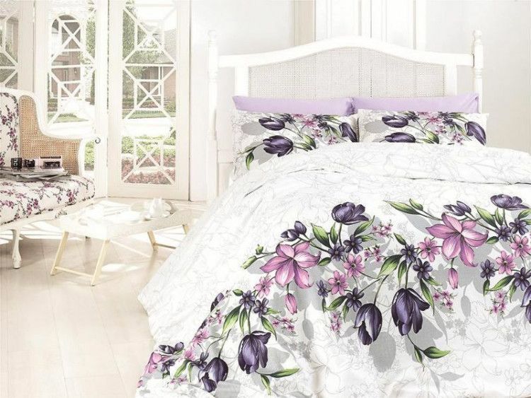 Постільна білизна First Choice de luxe ранфорс Riella lila євро 46003 фото