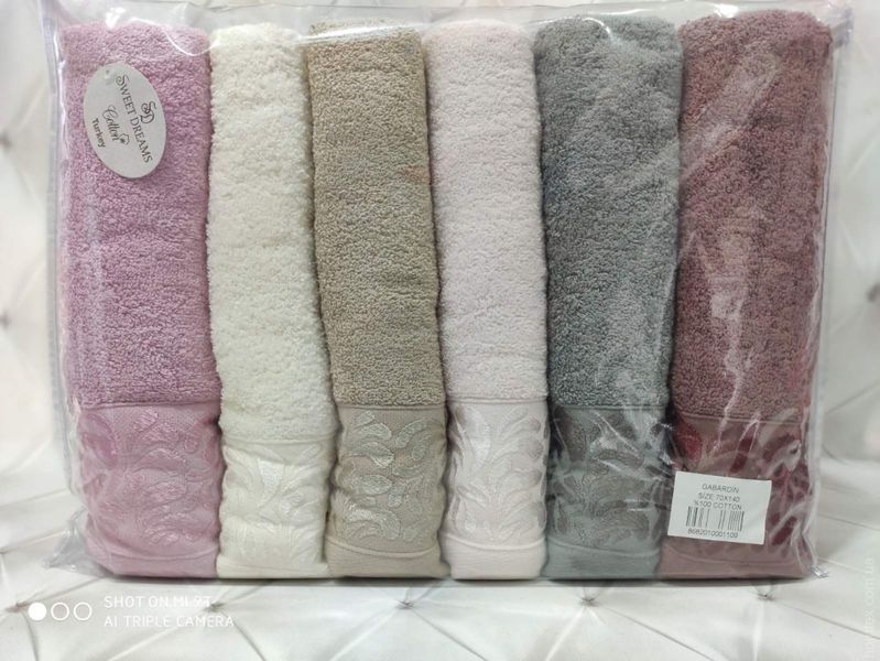 Набір махрових рушників Sweet dreams Gabardin із 6 шт. 70х140 см 111013 фото