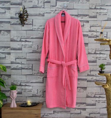 Жіночий халат велюр - махра Zeron рожевий 168000 фото