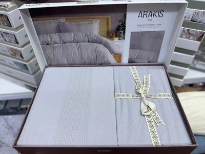 Постільна білизна Aran Clasy Ranforce Arakis V-6 євро з вишивкою 215950 фото