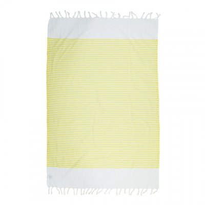 Полотенце Barine Pestemal - White Imbat Yellow желтое 90х170 см 107077 фото