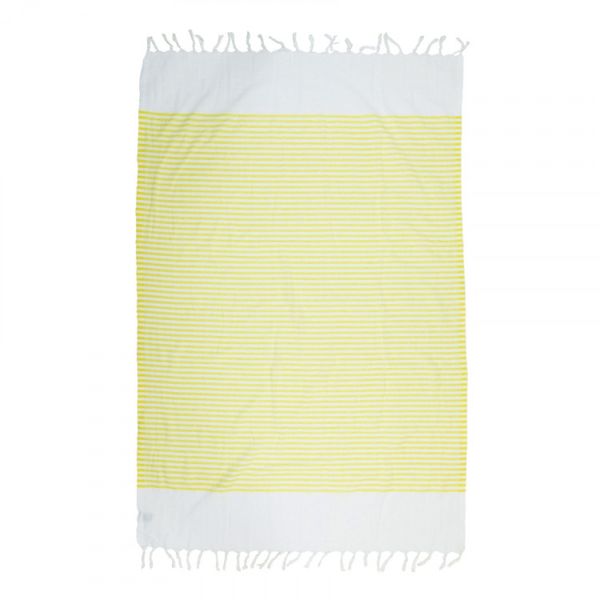 Полотенце Barine Pestemal - White Imbat Yellow желтое 90х170 см 107077 фото