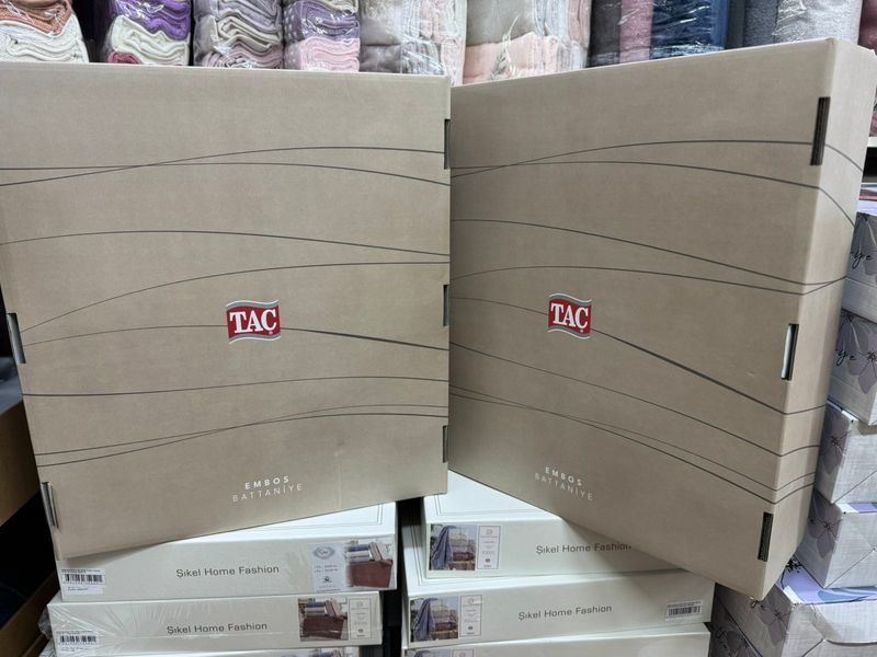 Плед - покривало з тисненням TAC Emboss 220x240 см бежевий 212275 фото