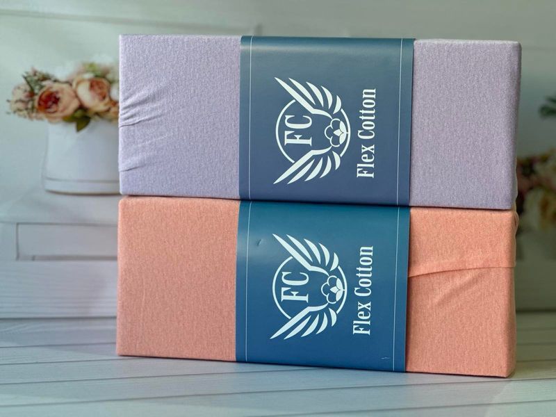 Трикотажная простынь на резинке Flex Cotton 160x200+25 см, лиловая 208381 фото