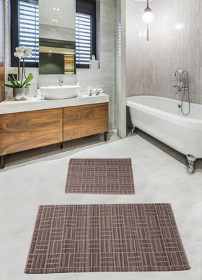 Набір килимків для ванної кімнати Diva Parca Beige Brown 60x100+50x60 см 106746 фото