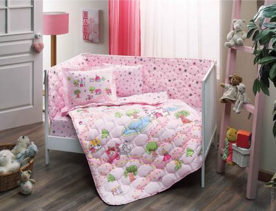Набір TAC Princess Pink (6 предметів) у ліжечко з бортиками та ковдрою. 121650 фото