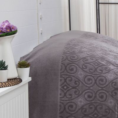 Простирадло велюр/махра Belizza Hanzade сіра 200x220 см., 550 г/м2 76126 фото