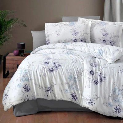 Постільна білизна First Choice LEENA LILAC сатин Delux євро 125264 фото