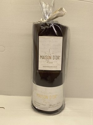 Простынь на резинке Maison D'or saten stripe черная 180x200 см с наволочками 112257 фото