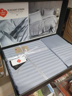 Постільна білизна Cotton Box Elegant stripe gri євро 193810 фото
