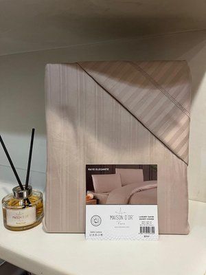 Постільна білизна Maiosn Dor Raye Elegante beige сатин страйп євро 212527 фото