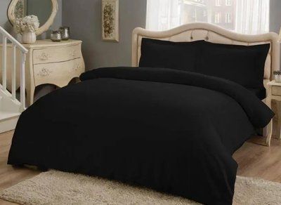 Постільна білизна TAC Basic Black сатин євро максі 215822 фото