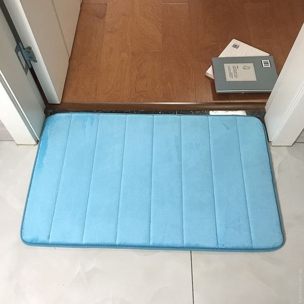 Килимок у ванну з ефектом пам'яті Homytex 40x60 см, Смужка блакитна 116575 фото