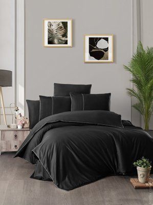 Постільна білизна First Choice Fantasy black сатин Delux євро 104426 фото