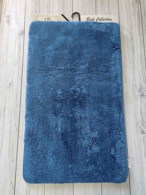 Набір килимків для ванної Alessa 50x60 см + 60х100 см однотонний синій 112792 фото