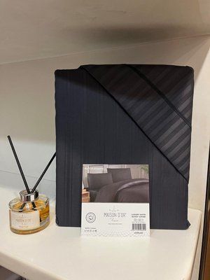 Постільна білизна Maiosn Dor Raye Elegante black сатин страйп євро 212528 фото