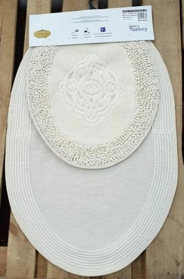 Набір килимків для ванної Zeron Mosso 50x60 см + 60x100 см, кремовий. 118724 фото