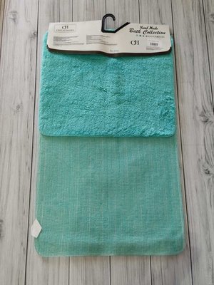 Набір килимків для ванної Alessa 50x60 см + 60х100 см бірюзовий. 112790 фото