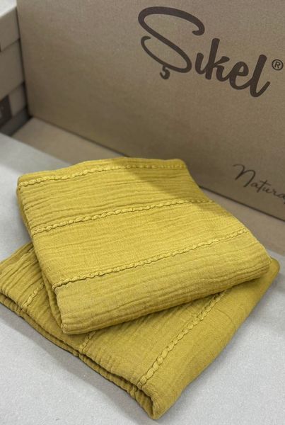 Набір муслінових наволочок із 2 шт 50х70 см Sikel Patara гірчичні 210280 фото
