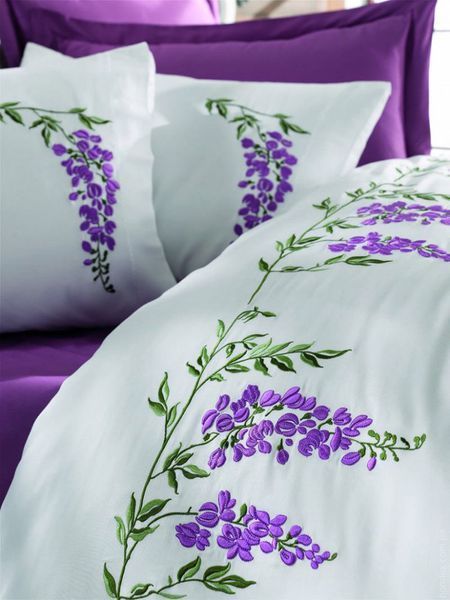 Постільна білизна Dantela Vita Embroidered Begonville євро 56828 фото