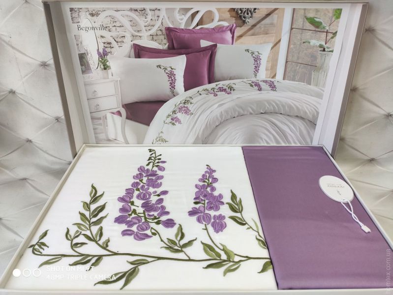 Постільна білизна Dantela Vita Embroidered Begonville євро 56828 фото