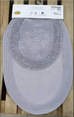 Набір килимків для ванної Zeron Mosso 50x60 см + 60x100 см сірий 118723 фото