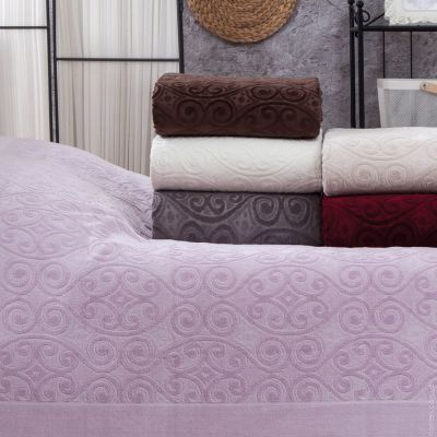 Простирадло велюр/махра Belizza Hanzade lila 200x220 см., 550 г/м2 76122 фото