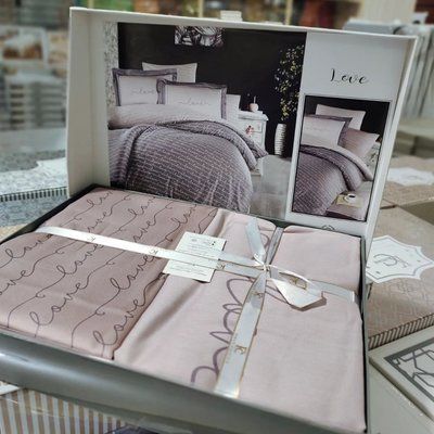 Постільна білизна First Choice Love бежева євро 192029 фото