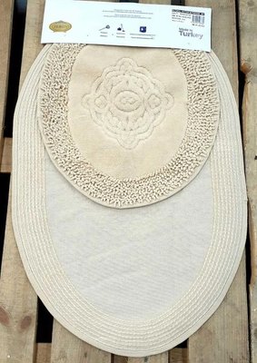 Набір килимків для ванної Zeron Mosso 50x60 см + 60x100 см, бежевий. 118722 фото