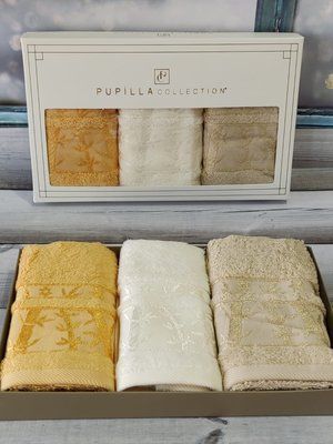 Набор бамбуковых полотенец для рук Pupilla Elitt из 3-х штук 30х50 см, модель 4 167902 фото