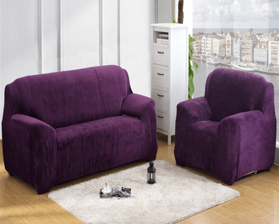 Чохол на тримісний диван HomyTex Фіолетовий замша 65582 фото