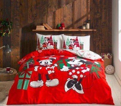 Постельное белье TAC Disney Minnie & Mickey Christmas ранфорс евро 183062 фото