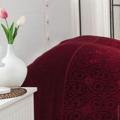 Простынь велюр/махра Belizza Hanzade Бордо 200x220 см., 550 г/м2 76121 фото