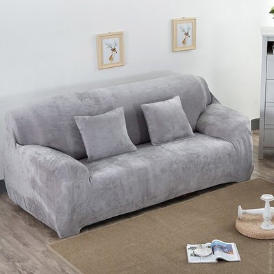 Чехол на двухместный диван замша HomyTex Серый 96280 фото