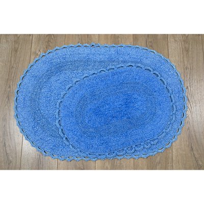 Набір килимків для ванної Irya Vermont lacivert синій 40x60 см + 60x100 см 80611 фото