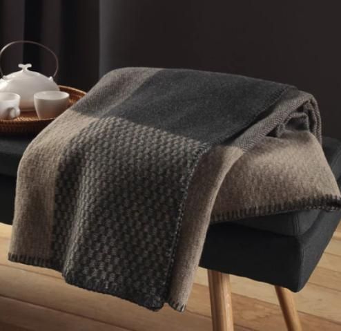 Плед Biederlack вовняний Plaid Frame Mokka 150х200 см 218948 фото