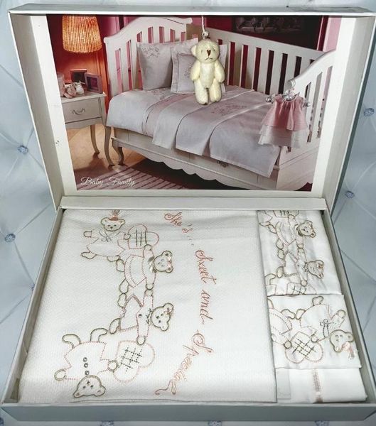 Постельное белье Tivolyo Home Lovely Bear розовое для новорожденных 197389 фото